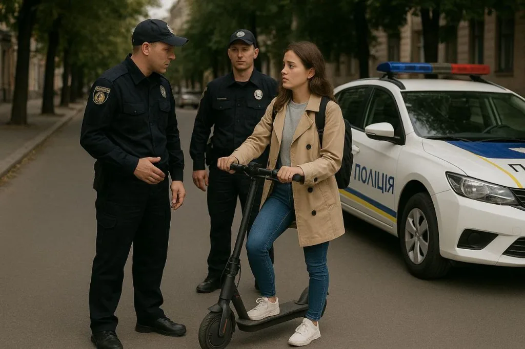 «Я нічого не нарушаю, просто їду»: у Нововолинську зловили п’яну водійку електросамокату